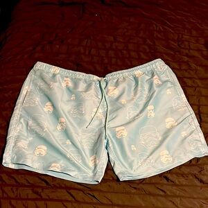 Star Wars Light Teal Swim Trunks